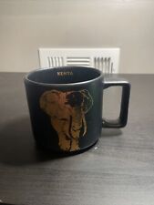 2016 Starbucks Kenya Black Coffee Mug Cup With Gold Elephant 14 fl oz EUC picture