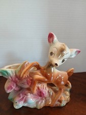 VINTAGE WALT DISNEY PRODUCTIONS BAMBI THUMPER PLANTER CERAMIC POTTERY picture