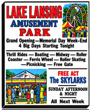Vintage Lake Lansing Amusement Park Ad Magnet – Haslett, Michigan picture
