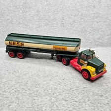 Vintage 1967 Hess Fuel Oil Tanker Truck Split Window Red Bumper Corgi Era picture