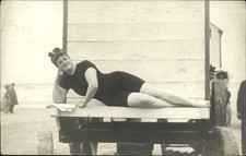 Ostende Bathing Beauty c1910 GREAT IMAGE Real Photo Postcard bhn #3 picture