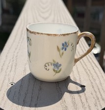 Antique CFH Delicate Porcelain Limoges Demitasse Cup Hand-painted Forget Me Nots picture