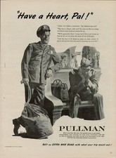 1944 Train Rail Pullman Sleeper Cars 1940s Vintage Print Ad War Soldiers Buy Bon picture