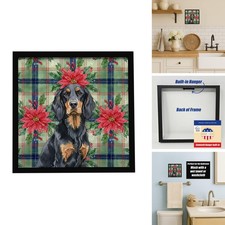 Caroline's Treasures Gordon Setter Christmas Poinsettias Framed Metal Print 8X8 picture