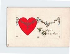 Postcard Valentine Greetings with Valentine's Day Embossed Art Print picture