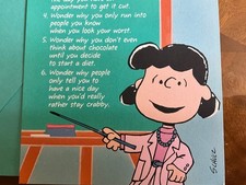 VTG Lucy Greeting Card Schulz Peanuts 'Seven Wonders of a Woman's World