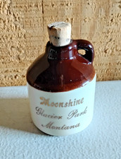 Vintage mini MOONSHINE jug Glacier Park, Montana Ceramic w/ Cork Top souvenir picture