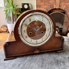 1930s English Art Deco Mantel Clock Gong Strike Fully Serviced Mechanical picture