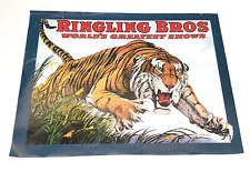 Vtg 70's Circus Poster TIGER Strobridge Litho Ringling Bros Worlds Greatest Show picture