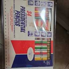Vtg 1960s U.S. Presidents Pencil Set Washington to Kennedy With Box And Booklet picture
