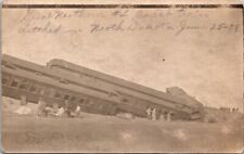 RPPC Postcard Great Northern # 4 Coast Train Wreck North Dakota June 1909  12472 picture