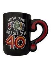 2001 Mishelle Horwitz Laid Back Black Coffee Mug. (A1). picture