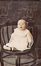 Sullivan's Studio RPPC Infant On Chair Photo Early 1900s Vtg Postcard CP387 picture