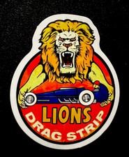 Lions Drag Strip NHRA Sticker. Matte Finish. Approx Size: 2-3/4”X 2-1/4” Self Ad picture