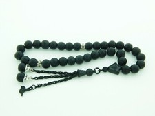 Dull mat Onyx Stone 33 bead Islamic Prayer Bead Misbaha Tesbih Turkey 123021 picture