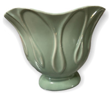 Vintage Brush-McCoy Vase USA 735 Mint Green Tulip Vase Grannycore 7.25” x 8” picture