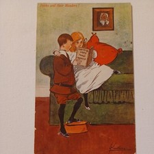 1905 Tucks Oilette Comic Postcard  Books and Their Readers Happy Through Married picture