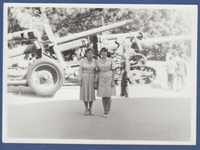 Beautiful Women near military equipment Soviet Vintage Photo USSR picture
