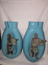 ​Pair MONUMENTAL Marcello Fantoni Italy Mid Century Modern Pottery Vases 17