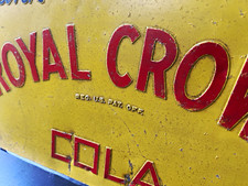 Royal Crown Cola Soda Advertising Sign, Yellow & Red Drink Royal Crown Design picture
