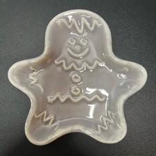 Vintage Hull Pottery Gray Drip Gingerbread Man Spoon Rest Small Dish USA MCM picture