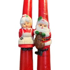 2  - Red Christmas Santa With Mrs Claus Candles 10