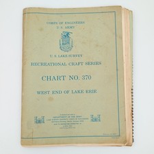 Vintage NOAA Chart No. 370 West End of Lake Erie 1968 Edition U.S. Army Maps picture