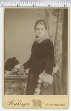 Vintage 1910's CABINET CARD photo / CLARA of Davenport IOWA - FURS Pelts Remains picture