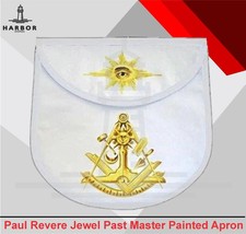 Paul Revere Past Master Masonic Apron Hand Painted Freemason Regalia picture