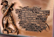 Rare Peter Friedling Copper Fireman's Prayer In High Relief,  Framed 22x16