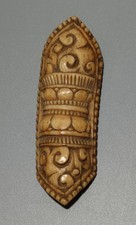 Tibet 1800s Old Antique Buddhist Yak Bone Lama Apron Double Lotus Throne Amulet picture