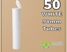 W Gallery 50 White 98mm Open Cap Pop Top Tubes picture
