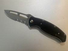 Beretta Airlight Folding Knife Plain Edge Black Aluminum Linerlock VGUC 8+/9 * picture