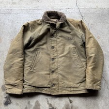 Vintage 40s USN Navy A1 Deck Military Jacket Stencil Alpaca Size 38 No zip picture