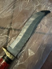 Custom Handmade Damascus Steel 14 Inch Bowie Style Knife Very Sharp picture