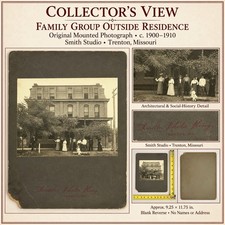 Antique c1900 Smith Trenton Missouri Family Home Group Mounted Photograph picture