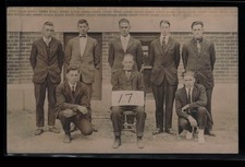 Vintage RPPC Photo Postcard 8 Young Men Group 