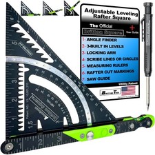 7''-Black/Green Aluminum Rafter Square -Rafter Square with Level, Innovative ... picture