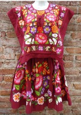 Tehuana Huipil Dress Tehuana Embroidered from Oaxaca Vintage Mexican picture