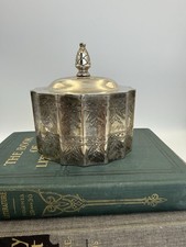 VTG Godinger Silver Plate 1991 Trinket/ Jewelry  Box Velvet Lined 5'' Tall picture