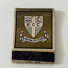 Boston City Club Vintage Matchbook Cover TB6-MB1-1 picture
