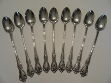 Oneida Distinction Deluxe Kenneth Square HH Iced Tea Spoons Set of 9 picture