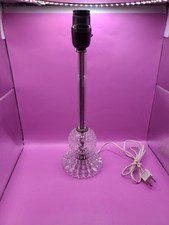 Vintage Clear Glass Hobnail Candlewick Boudoir Vanity Lamp Candlestick 14.5