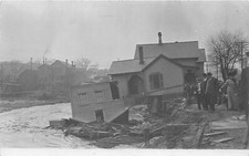 H61/ Akron Ohio RPPC Postcard c1913 Flood Disaster Homes People 167 picture
