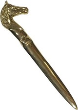 Vintage Style Heavy Solid Brass Equestrian Horse letter Opener Desk Office  6''  picture