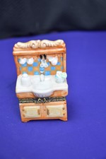 Vintage Herco My Hinged Box Collection Porcelain Kitchen Sink Trinket Box picture