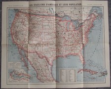 The United States of America and Its Population Map 1918 picture
