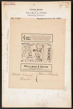 Quincy Illinois 1880 Wellman & Dwire Topsy Fine Killikinick Tobacco Trade Mark picture