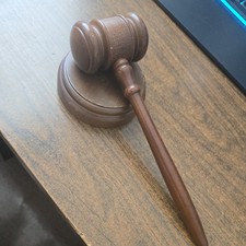 VTG Wooden Gavel Wood Judge Auctioneer Mallet 10''  Meeting Hammer w/sound block picture