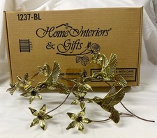 VTG HOME INTERIORS HOMCO METAL HUMMINGBIRDS FLOWERS WALL ART DECOR NEW IN BOX picture
